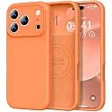 Vooii Magnetic for iPhone 17 Pro Case 6.3" Premium Silicone, Bright Orange