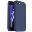 Vooii for iPhone SE Case 2022/3rd/2020,iPhone 8/7 Case, Upgraded Liquid Silicone with [Flat Edges] [Camera Protection] [Soft Anti-Scratch Microfiber Lining] Phone Case for iPhone SE - Navy Blue