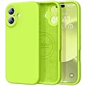 Vooii Magnetic for iPhone 17 Case 6.3" Premium Silicone, Fluorescent Green