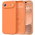 Vooii Magnetic for iPhone Air Case 6.5" Premium Silicone, Bright Orange
