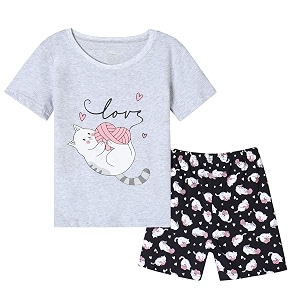 vopmocld big girls summer pajama shorts sets cute sleepwear nighty cotton