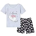 Vopmocld Big Girls Summer Pajama Shorts Sets Cute Sleepwear Nighty Cotton