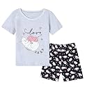 Vopmocld Big Girls Summer Pajama Shorts Sets Cute Sleepwear Nighty Cotton