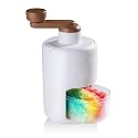 Voracia Manual Ice Crusher Machine with Ice Box, Multicolour, Plastic, 500ml, Hand-Cranked, BPA Free, for Home Kitchen