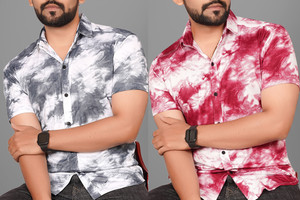 Voroxy Men Dyed Ombre Casual Multicolor Shirt