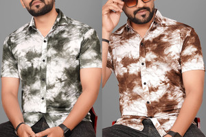 Voroxy Men Dyed Ombre Casual Multicolor Shirt