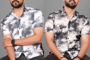 Voroxy Men Dyed Ombre Casual Multicolor Shirt