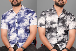 Voroxy Men Dyed Ombre Casual Multicolor Shirt