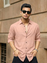 Voroxy Men Self Design Casual Pink Shirt