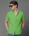 Voroxy Men Solid Casual Green Shirt
