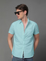 Voroxy Men Solid Casual Light Blue Shirt