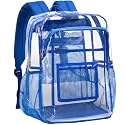Vorspack Heavy Duty Clear Backpack, Large Transparent Clear Bookbag, Blue