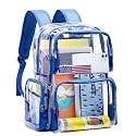 Vorspack Heavy Duty Clear Backpack, Large Transparent Clear Bookbag, Blue
