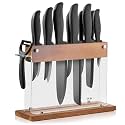 Vos Ceramic Knife Set With Block - 13-Piece Ceramic Knives Set For Kitchen, Includes Chef, Santoku, Bread Knives, Steak Knives, Peeler &amp; Elegant Wooden Block - Ultra-Sharp, Dishwasher safe,Lightweight