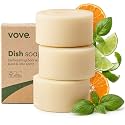 Vove Solid Dish Soap Bar 3 Pack, Coastal Citrus Mint, Plant-Based