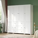 VOWNER 71" Armoire Wardrobe Closet with Drawers and Mirror, 6 Doors