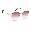 Voyage UV Protection Oversize Sunglasses for Women (Grey & Clear Lens | Silver Frame - MG6034)