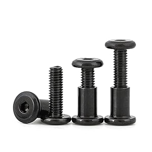 by vp industries combo -20 pcs m6x20 mm allen jcb head screw with sleeve nut amp allen key  black zinc male-female connector for wood work electrical fittings diy projects amp industrial use