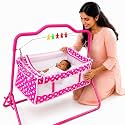 VParents New Born Baby Crib Bassinet cot Swing CradleJhula Palna - Rosy (Pink)