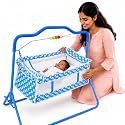 VParents New Born Baby Crib Bassinet cot Swing CradleJhula Palna - Rosy (Blue)