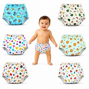 vparents padded underwear for babies and toddlers with 3 layers of cotton padding potty training pull up amp diaper-free time pack of 6 1-2 years lion car heart galaxy watermelon fruitie