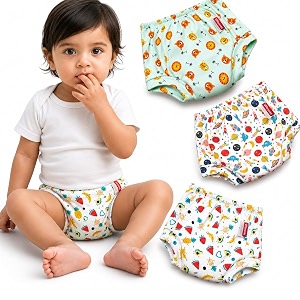 vparents padded underwear for babies and toddlers with 3 layers of cotton padding potty training pull up amp diaper-free time pack of 3 1-2 years watermelon lion and galaxy