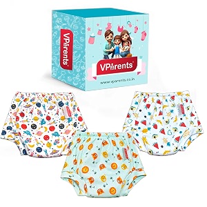 vparents padded underwear for babies and toddlers with 3 layers of cotton padding potty training pull up amp diaper-free time pack of 3 2-3 years watermelon lion and galaxy