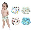 VParents Padded Underwear for Babies and Toddlers with 3 Layers of Cotton Padding Potty Training Pull Up &amp; Diaper-Free Time Pack of 4 (6-12 months) Lion car Heart Galaxy