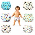 VParents Padded Underwear for Babies and Toddlers with 3 Layers of Cotton Padding Potty Training Pull Up &amp; Diaper-Free Time Pack of 6 (1-2 years) Lion car Heart galaxy watermelon Fruitie