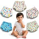 VParents Padded Underwear for Babies and Toddlers with 3 Layers of Cotton Padding Potty Training Pull Up &amp; Diaper-Free Time Pack of 5 (1-2 years) Lion car Heart galaxy Watermelon