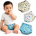 VParents Padded Underwear for Babies and Toddlers with 3 Layers of Cotton Padding Potty Training Pull Up & Diaper-Free Time Pack of 3 (6-12 months) Fruitie car and heart 111170