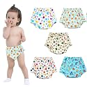 VParents Padded Underwear for Babies and Toddlers with 3 Layers of Cotton Padding Potty Training Pull Up &amp; Diaper-Free Time Pack of 5 (6-12 months) Lion car Heart galaxy Watermelon