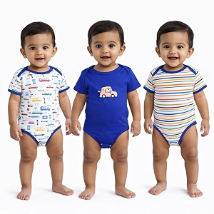 vparents rompers for new born baby girl amp boy pack of 3 100 cotton half sleeve romperbodysuitjumpsuitonesiessleepsuit for infants amp toddlers comfortable daily wear clothes for babies