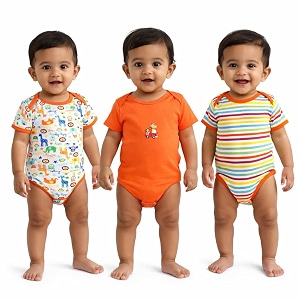 vparents rompers for new born baby girl amp boy pack of 3 100 cotton half sleeve romperbodysuitjumpsuitonesiessleepsuit for infants amp toddlers comfortable daily wear clothes for babies