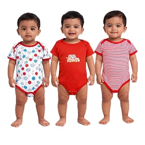 vparents rompers for new born baby girl amp boy pack of 3 100 cotton half sleeve romperbodysuitjumpsuitonesiessleepsuit for infants amp toddlers comfortable daily wear clothes for babies
