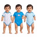 VParents Rompers for New Born Baby Girl &amp; Boy (Pack of 3), 100% Cotton Half Sleeve Romper/Bodysuit/Jumpsuit/Onesies/Sleepsuit For Infants &amp; Toddlers, Comfortable Daily Wear Clothes For Babies