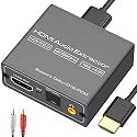 VPFET 4K60Hz HDMI Audio Extractor Splitter Converter to Optical and 3.5mm and AUX Adapter Supports 2.0 and 18Gpbs Bandwidth Digital DTS PCM HDR10