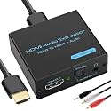 VPFET HDMI Audio Extractor 4K HDMI to Optical 3.5mm AUX Audio Adapter Splitter Converter Support HDCP Digital DTS 5.1 PCM