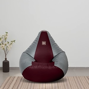 vplanet leatherette teardrop bean bag with beans 3xl wine amp grey