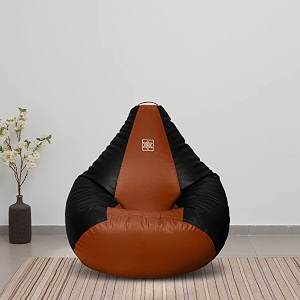 vplanet leatherette teardrop bean bag with beans 3xl brown amp tan