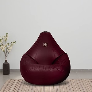 vplanet leatherette teardrop bean bag with beans 3xl wine