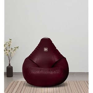 vplanet leatherette teardrop bean bag with beans 2xl wine