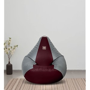 vplanet leatherette teardrop bean bag with beans 2xl wine amp grey