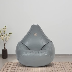 vplanet leatherette teardrop bean bag with beans 2xl grey