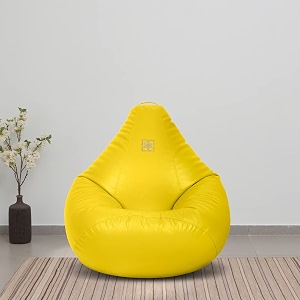 vplanet leatherette teardrop bean bag with beans 3xl yellow