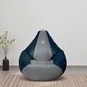 VPLANET® Leatherette Teardrop Bean Bag, with Beans (2XL, Blue & Grey)