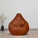VPLANET® Leatherette Teardrop Bean Bag, with Beans (2XL,Tan)