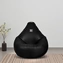 VPLANET® Leatherette Teardrop Bean Bag, with Beans (2XL, Black)