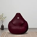 VPLANET® Leatherette Teardrop Bean Bag, with Beans (3XL, Wine)