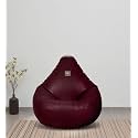 Vplanet® Leatherette Teardrop Bean Bag, with Beans (2XL, Wine)